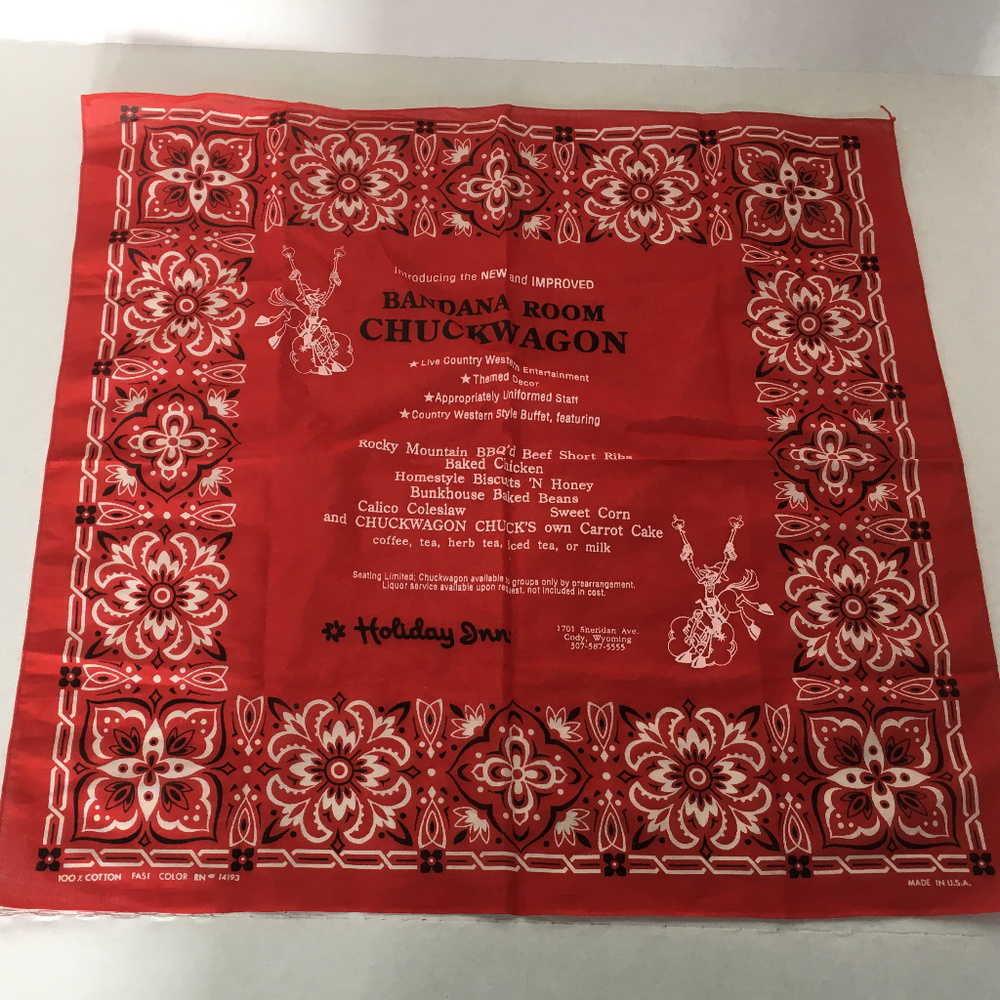 VTG souvenir holiday inn cody wyoming bandana